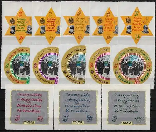 1976 Tonga Friendship with Germany 13v. MNH SG n. 588/97+O148/O150