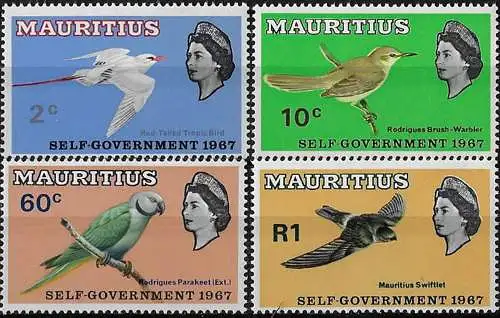 1967 Mauritius Self-Government 4v. MNH SG n. 345/48