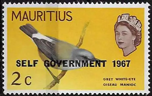 1967 Mauritius SELF GOVERNMENT 2c. Wmk inverted MNH SG n. 349w