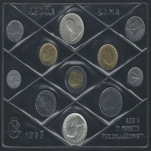 1985 Italia Mint divisional series 11 coins FDC-MS65