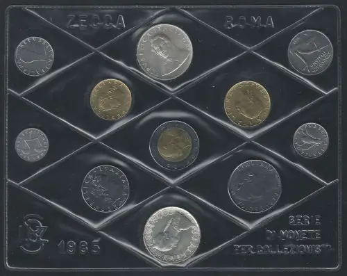 1985 Italia Mint divisional series 11 coins FDC-MS65