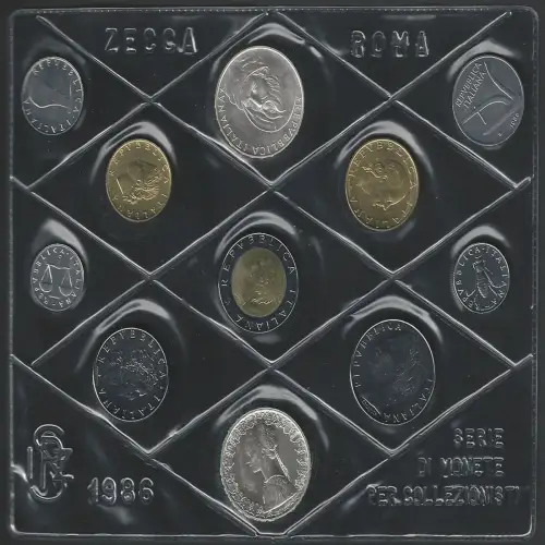 1986 Italia Mint divisional series 11 coins FDC-MS65
