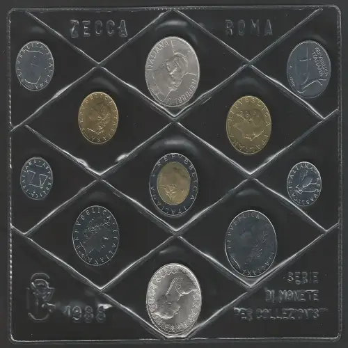 1988 Italia Mint divisional series 11 coins FDC-MS65