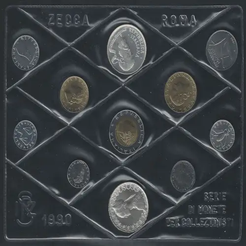 1990 Italia Mint divisional series 11 coins FDC-MS65
