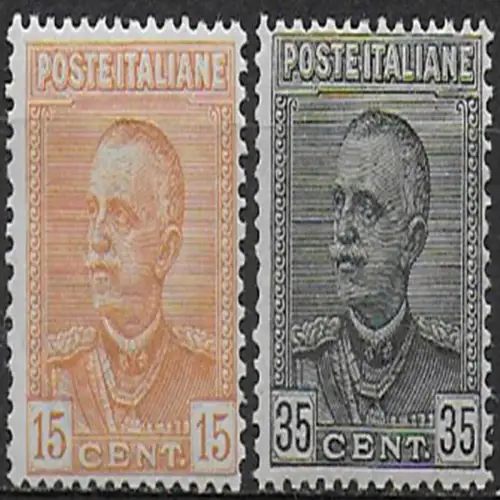 1929 Italia VE III new design 2v. MNH Sassone n. 240/41