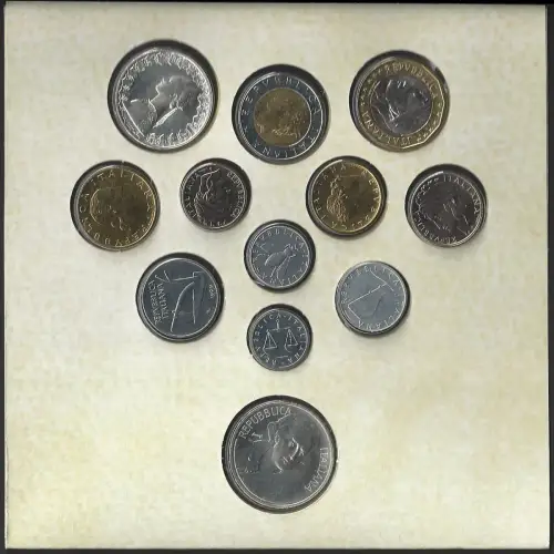 1999 Italia Mint divisional 12 coins FDC-MS65