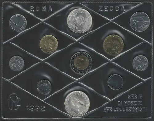 1992 Italia Mint divisional 11 coins FDC-MS65