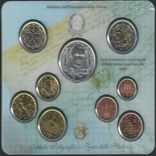 2005 Italia Mint divisional 9 coins FDC-MS65