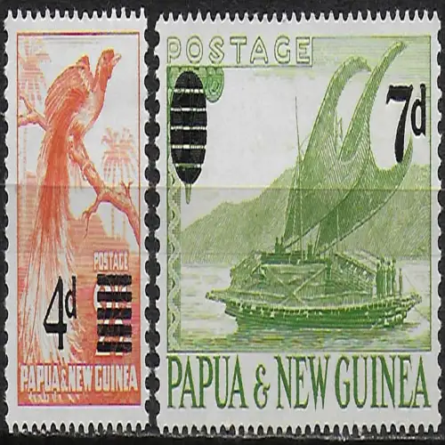 1957 Papua ordinary stamps optd. 2v. MNH YeT n. 16/17