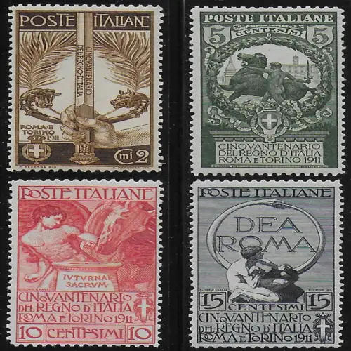 1911 Italia Unity of Italy 4v. bc MNH Sassone n. 92/95