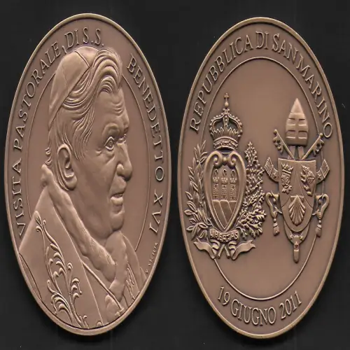 2011 San Marino medaglia di bronzo Visita di Benedetto XVI