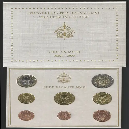 2005 Vaticano mint divisional series Vacant Seat 8 coins FDC-MS65