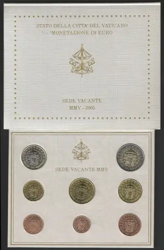 2005 Vaticano mint divisional series Vacant Seat 8 coins FDC-MS65