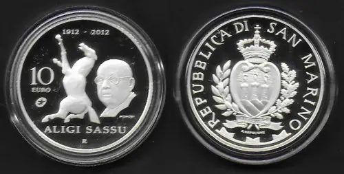 2012 San Marino 10euro Aligi Sassu FS-PF65