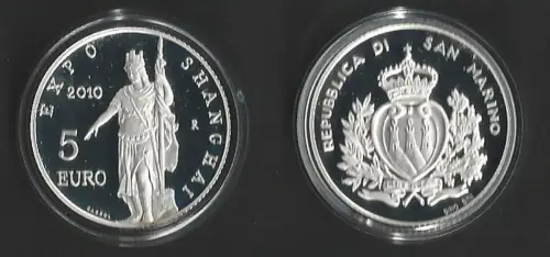 2010 San Marino 5euro Expo Shanghai FS-PF65