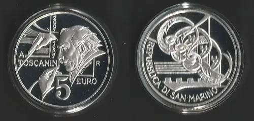 2007 San Marino 5euro Arturo Toscanini FS-PF65