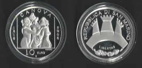 2006 San Marino 10euro Antonio Canova FS-PF65