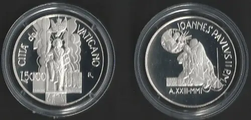 2001 Vaticano Lire 5.000 silver Easter of Resurrection FS-PF65
