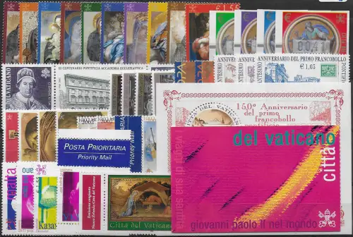 2002 Vaticano complete year 38v+1BF+LB MNH
