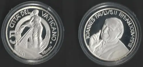 2002 Vaticano 5euro silver Europe Peace and Brotherhood FS-PF65