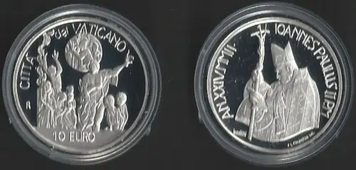 2002 Vaticano 10euro silver world day of peace FS-PF65