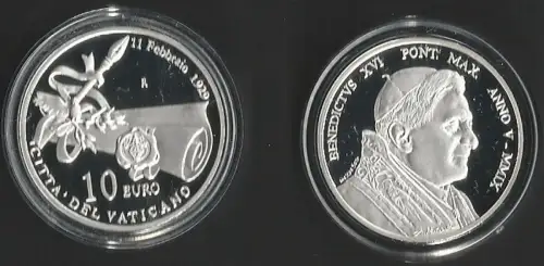 2009 Vaticano 10euro silver 80 Vatican City Foundation FS-PF65