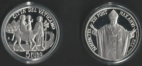 2010 Vaticano 5euro silver Migrant and Refugee day FS-PF65