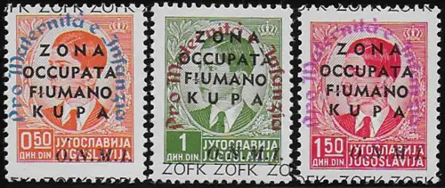 1942 Kupa P.M.I. colori div. MNH Sass n. 39/41