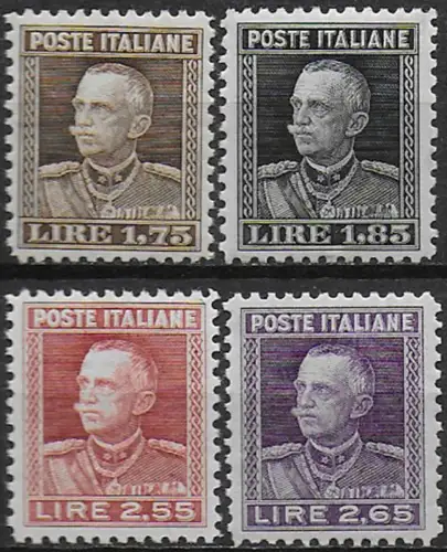 1927 Italia Effigy of VE III 4v. bc MNH Sassone n. 214/17