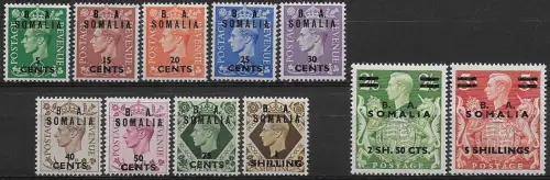 1950 Somalia B. A. 11v. MNH Sassone n. 21/31