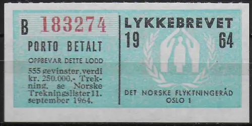 1964 Norvegia postage stamp lottery 1v. MNH Unificato n. 1