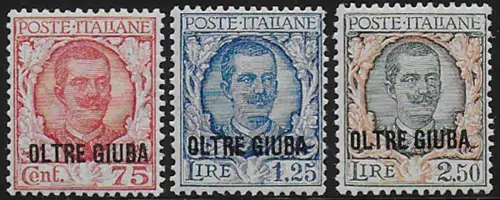 1926 Oltre Giuba 3v. bc. MNH Sassone n. 42/44