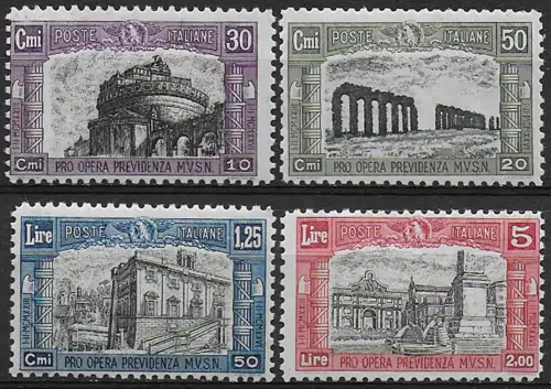 1928 Italia Milizia II emissione 4v. mc MNH Sassone n. 220/23