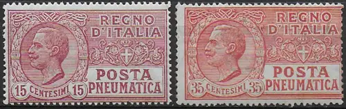 1927-28 Italia Pneumatica nuovi valori 2v. mc MNH Sassone n. 12/13