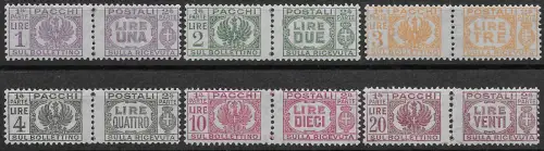1946 Italia Luogotenenza pacchi postali 6v. bc MNH Sassone n. 60/65