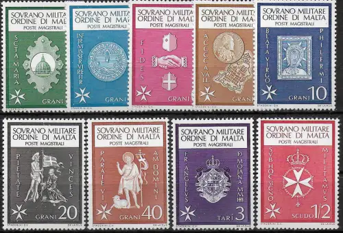 1966 SMOM complete year 9v. MNH
