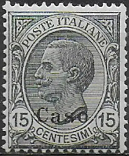 1921-22 Egeo Caso 15c. grey MNH Sassone n. 10