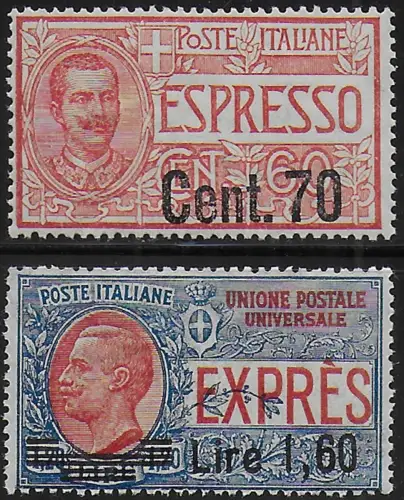1924-25 Italia Express new value 2v. bc MNH Sassone n. 9/10