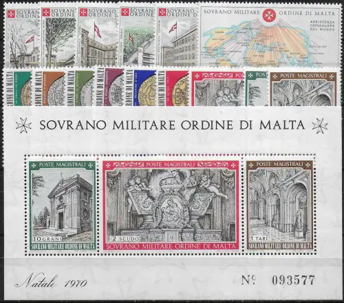 1970 SMOM complete year 15v. + 1MS MNH