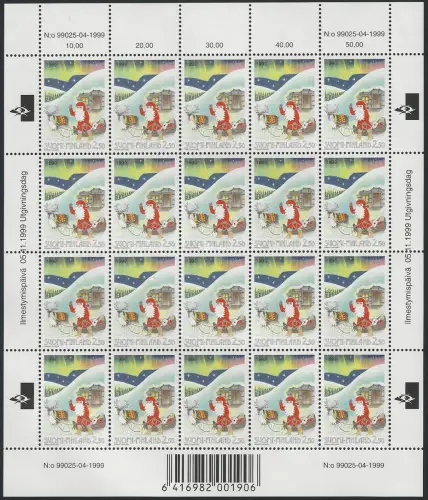1999 Finlandia Natale 1 MF MNH Unif n. 1465