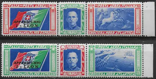 1933 Italia Crociera I-LEON MNH Sassone A n. 51H/52H