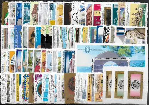 2008 Italia annata completa 66v.+1MS MNH