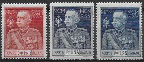 1925-26 Italia Giubileo 3v. MNH Sassone n. 186/88