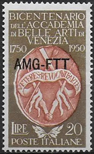 1950 Trieste A Accademia di Belle Arti MNH Sassone n. 87
