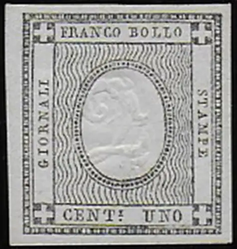 1861 Italia Sardegna 1c. errore di cifra MNH Sassone n. 19I