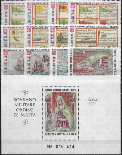1977 SMOM complete year 12v.+1MS MNH