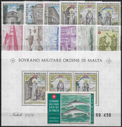 1976 SMOM complete year 13v.+1MS MNH