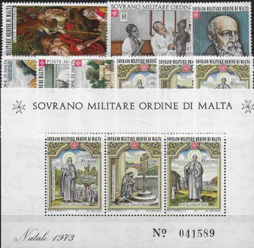 1973 SMOM complete year 9v. + 1MS MNH