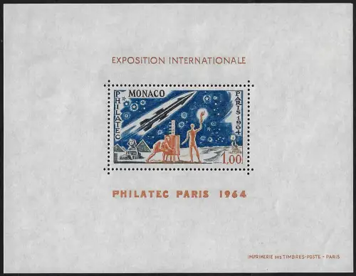 1964 Monaco Philatec Paris MS MNH Unificato n. S5