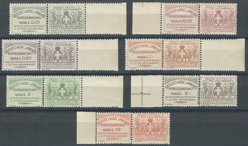1936 Italia Assicurativi 7v. MNH Sassone n. 10/16